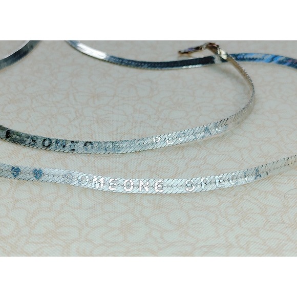 Vintage Sterling Silver Necklace Bracelet Set, Reversible, Someone Special - Picture 9 of 10